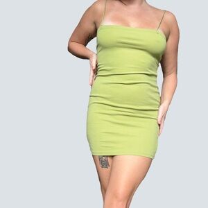 Lime green bodycon y2k dress